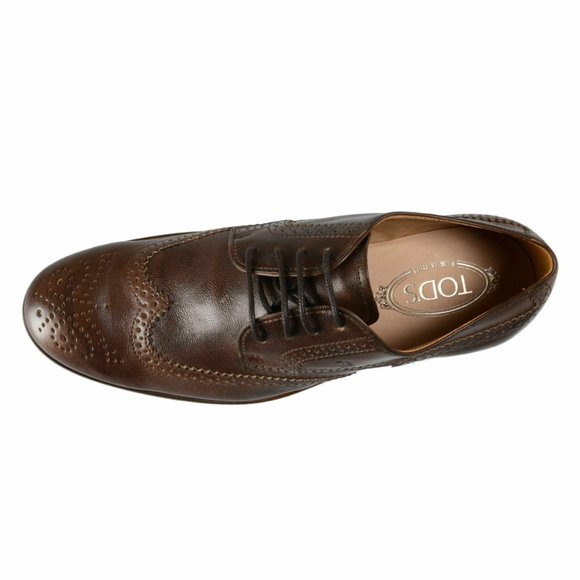 Tod\'s Men\'s Brown Leather Wing Tip Oxfords Shoes main image 5